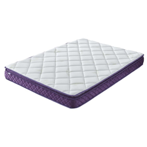 Ensemble Matelas Master & sommier déco| 100% Mémoire de forme | Surmatelas intégré | Cadre à lattes | Tissu | Gris Clair