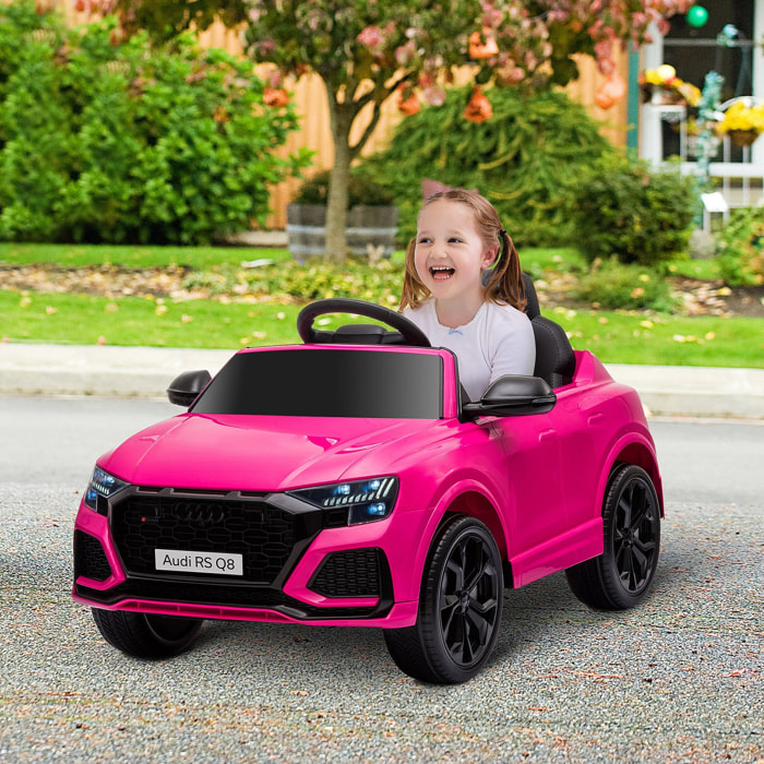 Voiture électrique enfant licence officielle Audi RS Q8 - 2 moteurs - télécommande - effets sonores, lumineux - rose