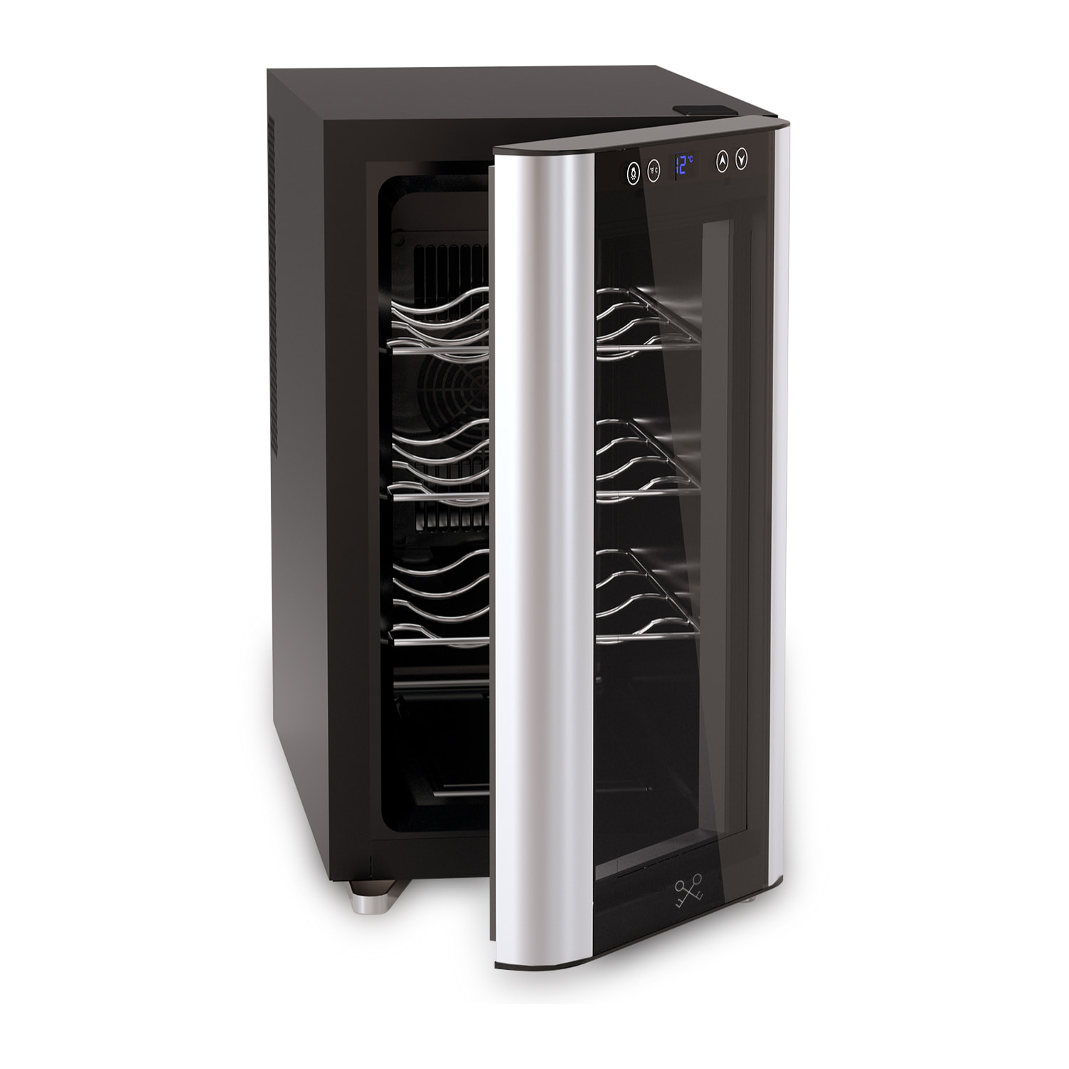 Les Petit Champs Vinoteca 8 Botellas CAVS8, Capacidad 23L, Puertas de Acero Inoxidable, Ajuste de Temperatura de 11°C a 18°C, Sistema Termoeléctrico, Iluminación LED, Anti-UV, 3 estantes