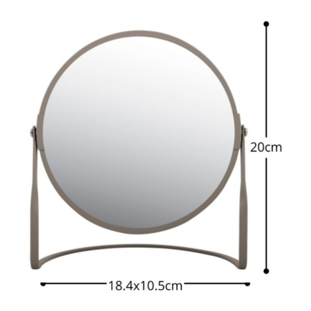 Miroir grossissant sur pied Acier AKIRA Taupe mat Spirella