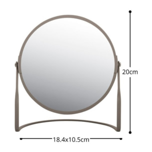 Miroir grossissant sur pied Acier AKIRA Taupe mat Spirella