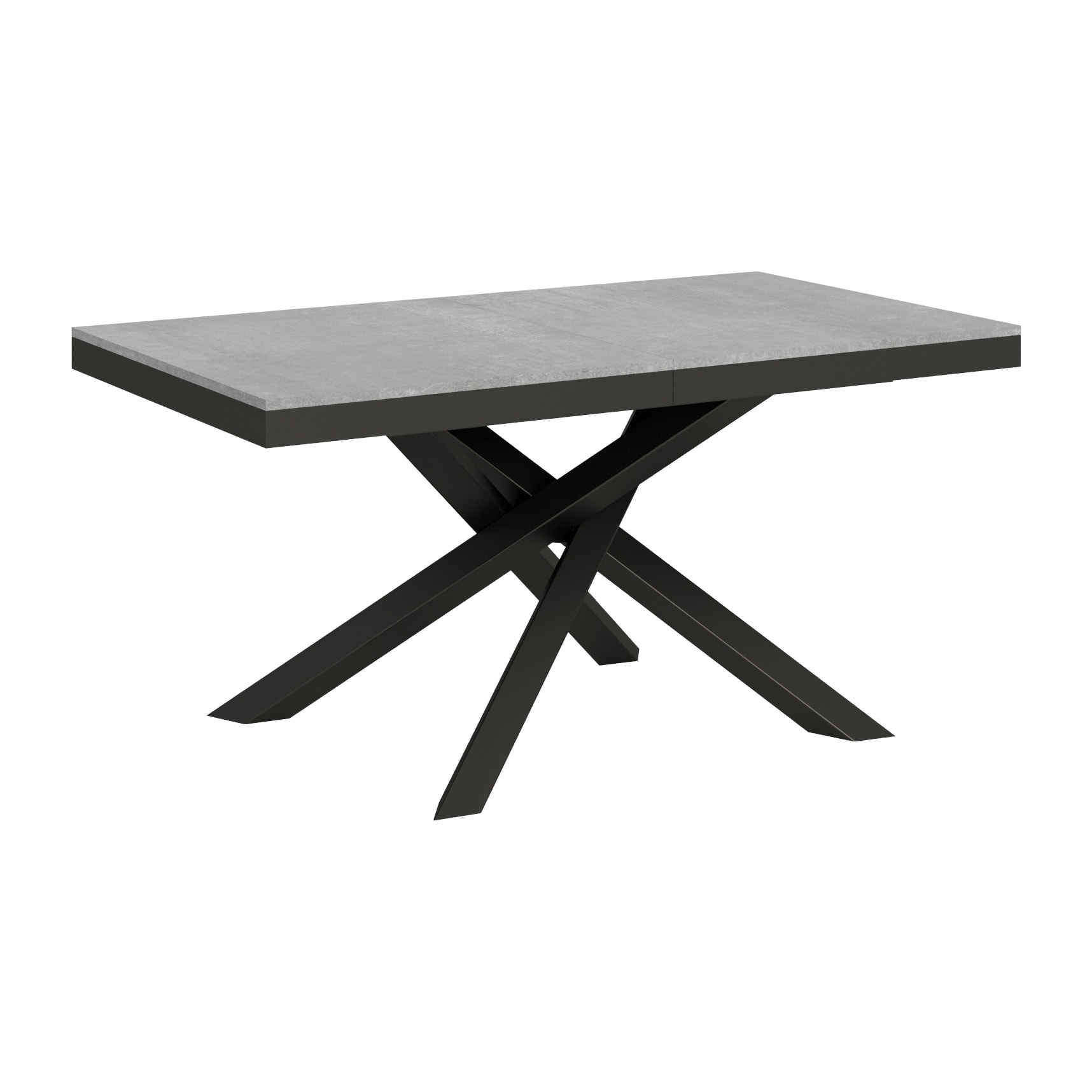 Table extensible 90x160/420 cm Volantis Evolution Gris Béton cadre Anthracite