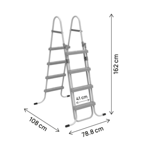 Escalier de piscine avec système de sécurité enfant "Milo" - Gris