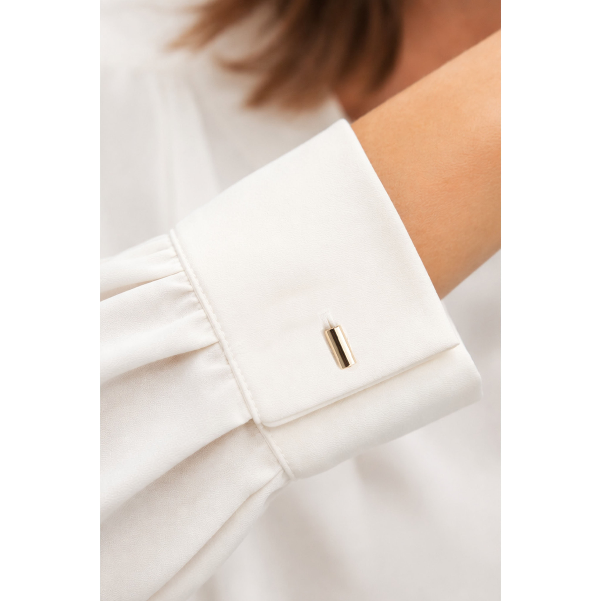 Kocca - Blusa da donna con fiocco al collo e polsini abbottonati Donna