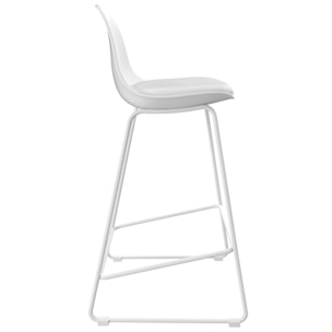 Chaise de bar mi-hauteur Leni blanche 65 cm (lot de 2)