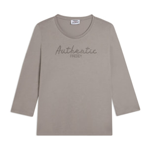 T-shirt manica 3/4 "Authentic" con logo FREDDY in strass