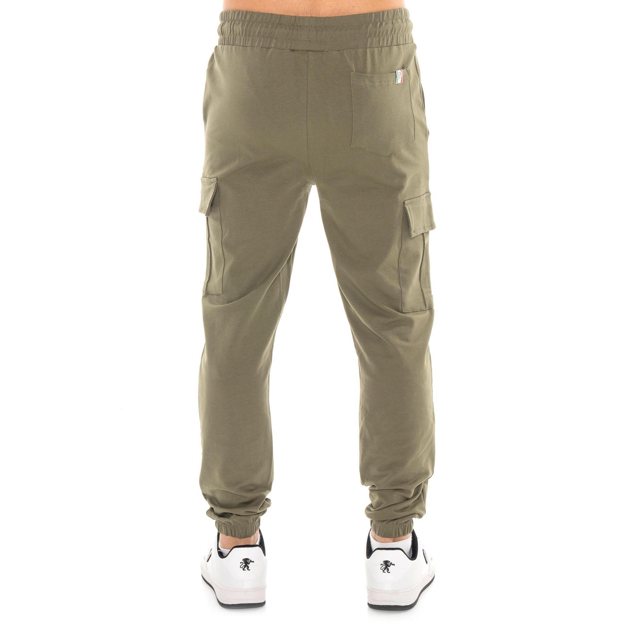 Pantalones cargo básicos de felpa sin cepillar para hombre de Leone