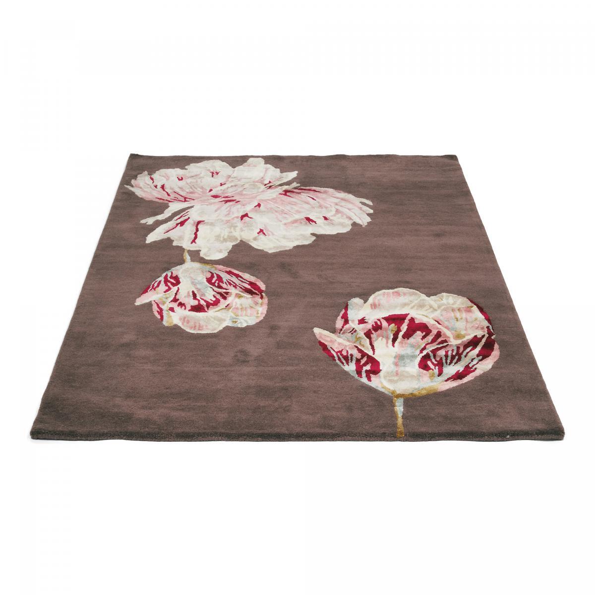 Tapis salon et chambre fait à la main en laine motif floral ULHA
