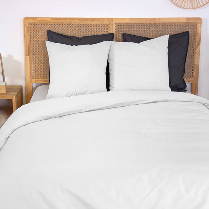 Parure de lit percale de coton blanc Skala 260x240cm