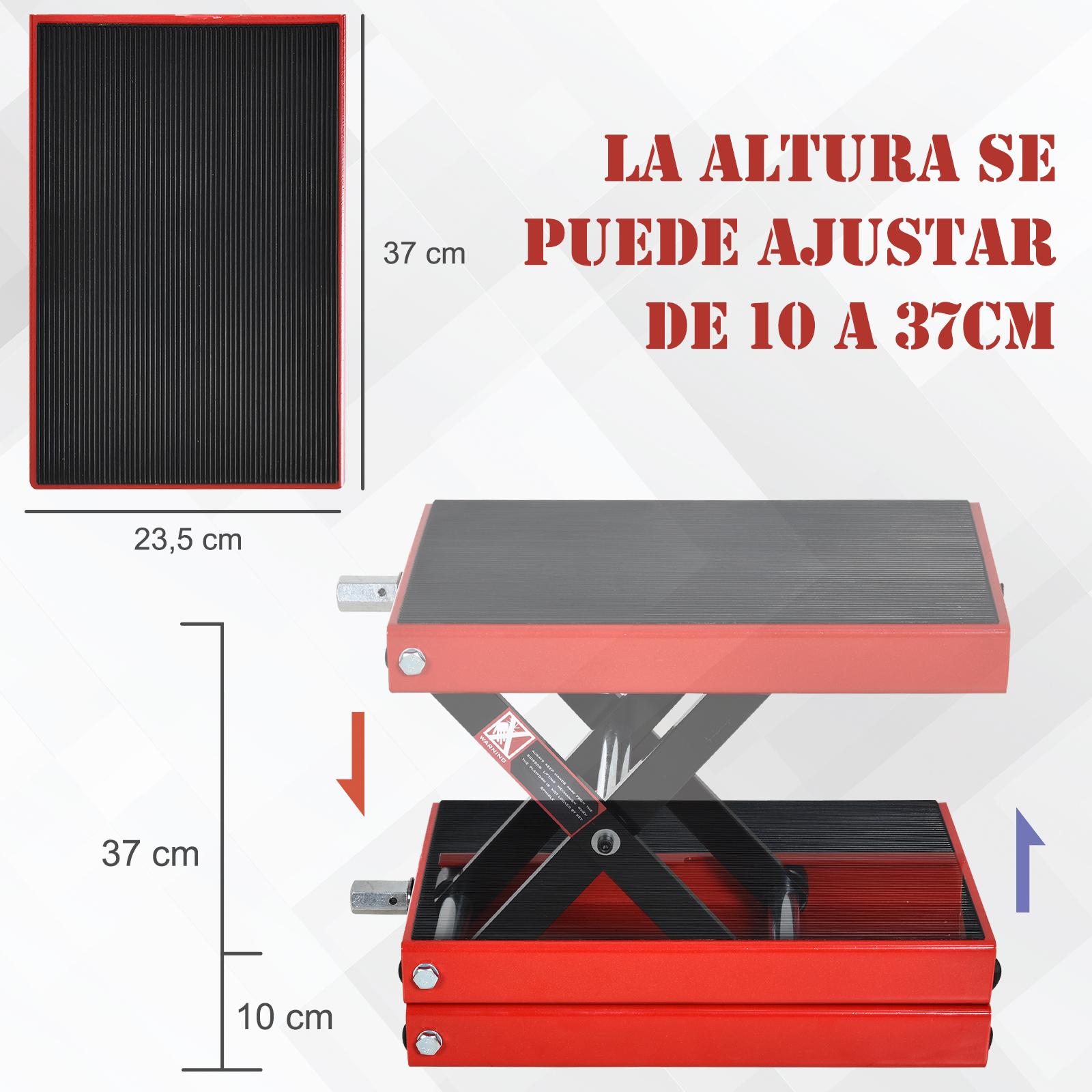 Plataforma Elevadora para Motocicletas con Altura Ajustable Carga 500kg