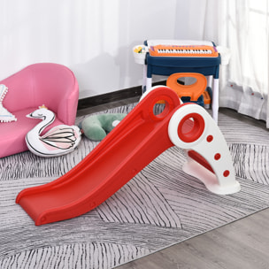 Toboggan enfant pliable 3 à 6 ans usage intérieur extérieur dim. 120L x 50l x 56H cm HDPE rouge