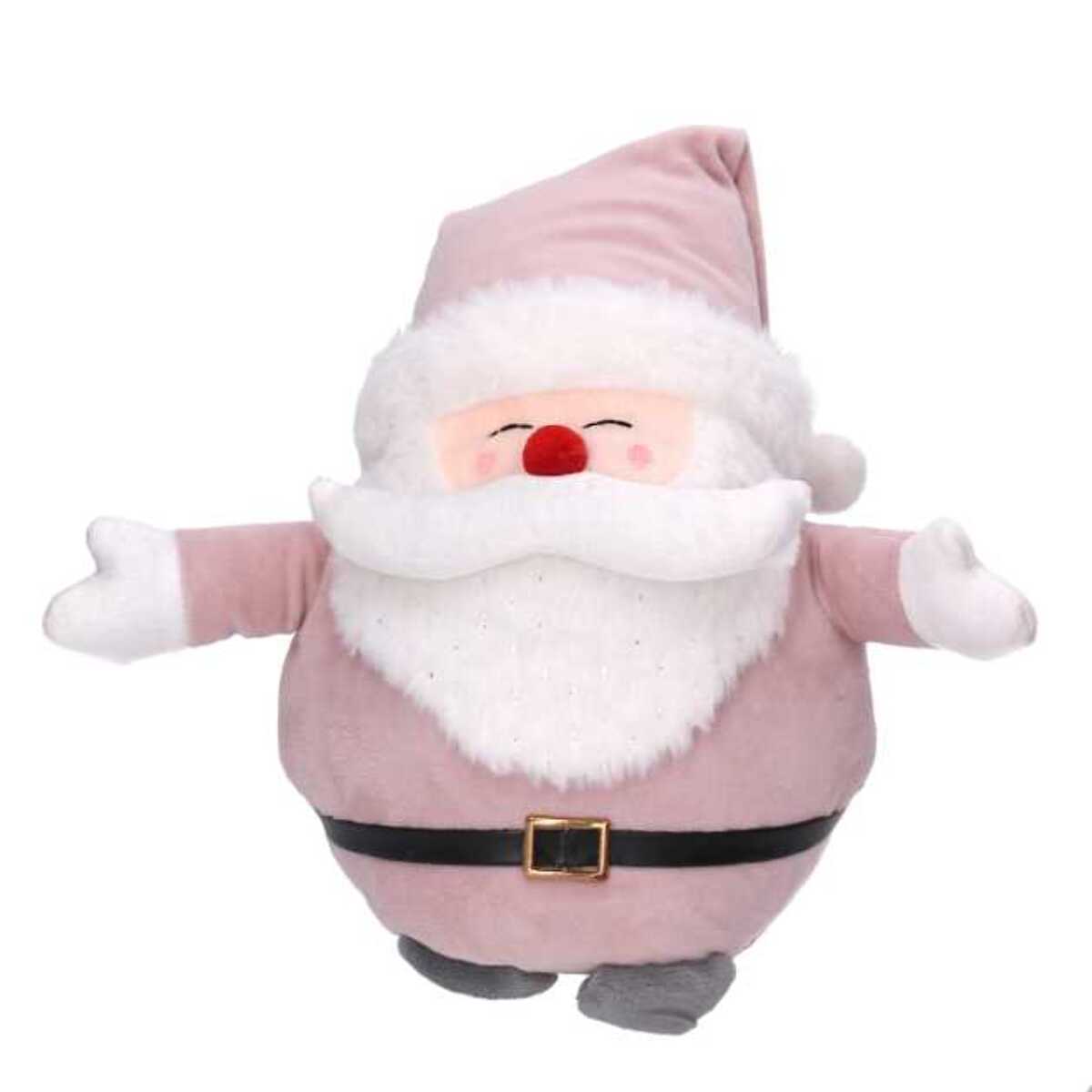 Fermaporta in tessuto babbo natale rosa cm23x13h22