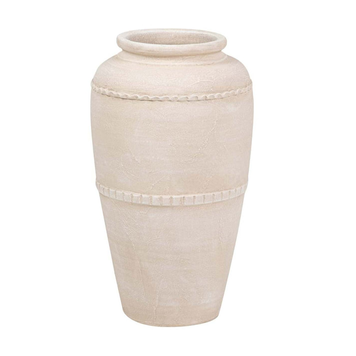 Florero Ceramica Beige 30x30x60 Cm