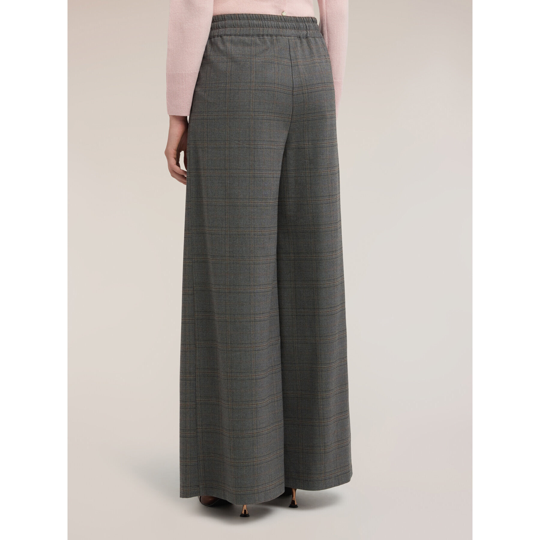 Motivi - Pantaloni palazzo fantasia check - Grigio