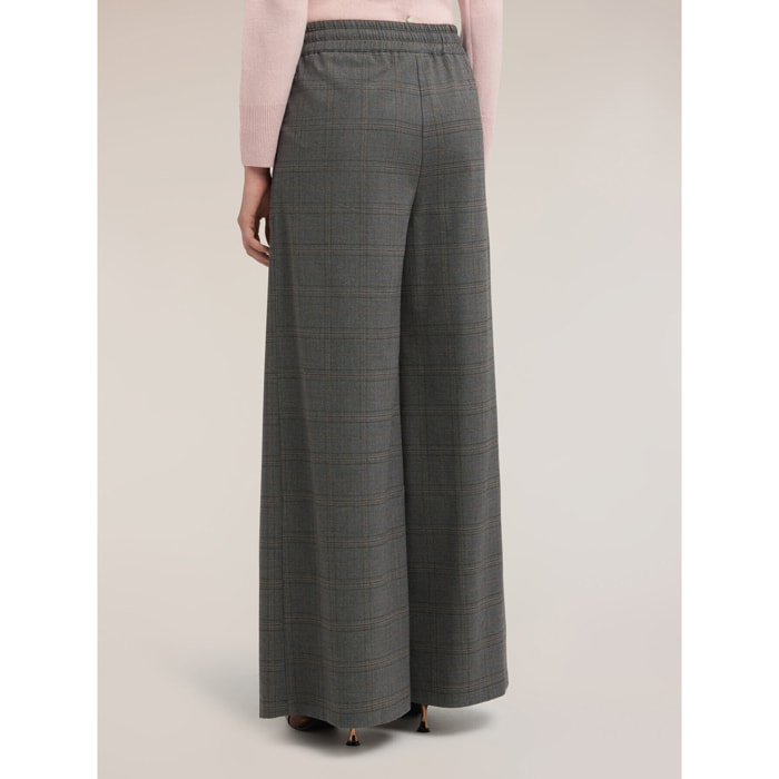 Motivi - Pantaloni palazzo fantasia check - Grigio