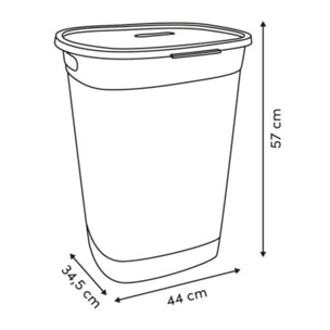 Corbeille à Linge Leaf 40L Beige H57 cm