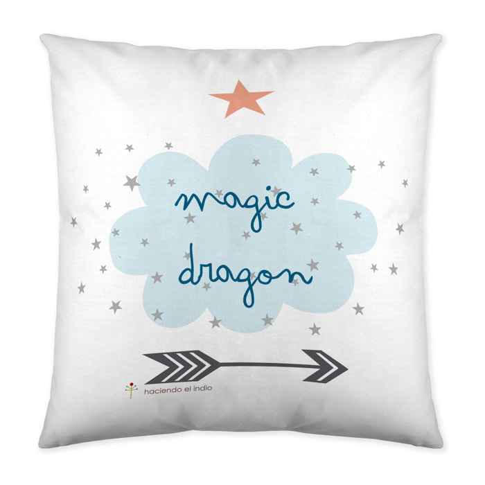 Haciendo el Indio - Funda de Cojín Estampado - Con Cremallera - Sin relleno - 100% Algodón - Magic Dragon