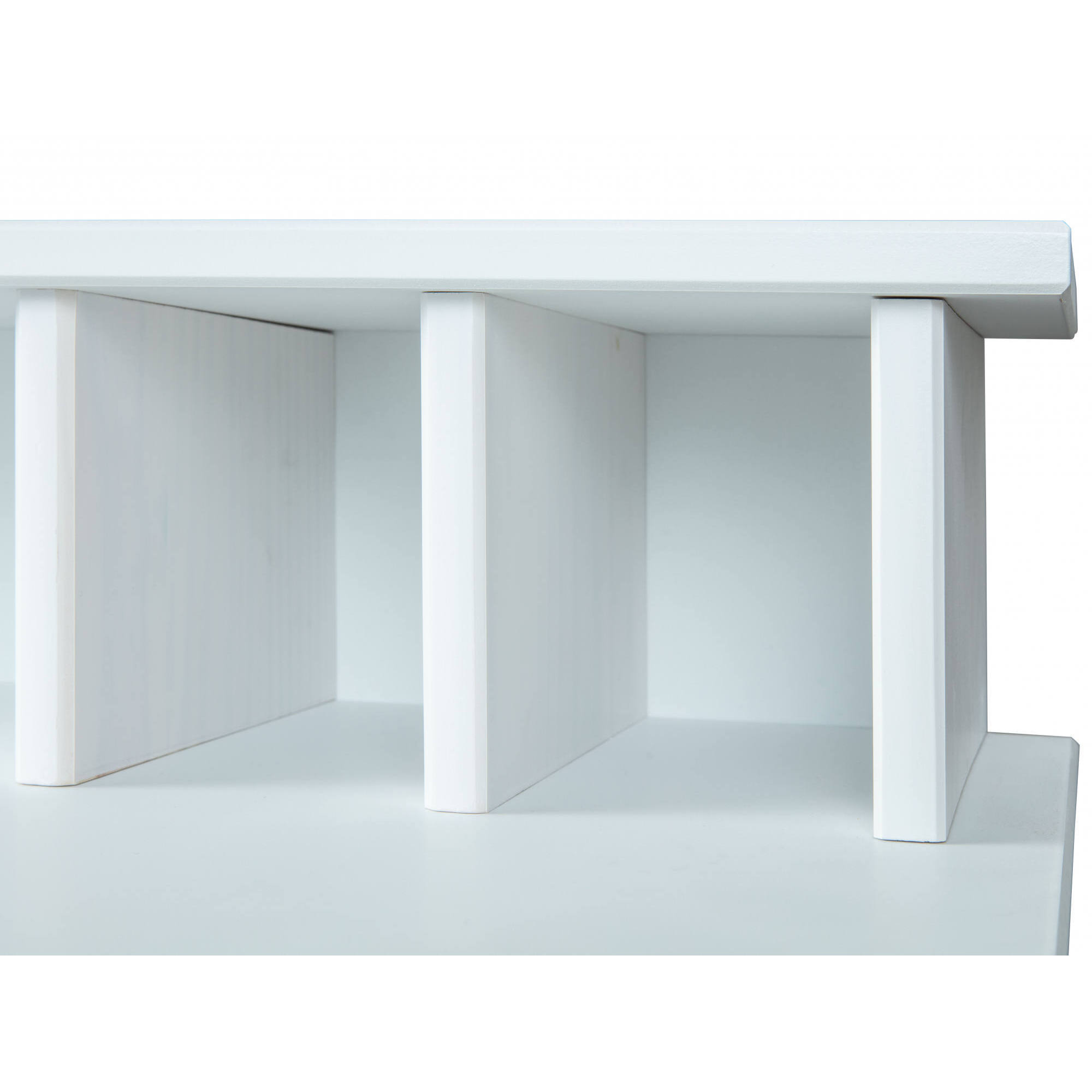 Scrivania in pino tinto bianco con piano sollevabile in MDF bianco, 110 x 76 x 68.5, Bianco