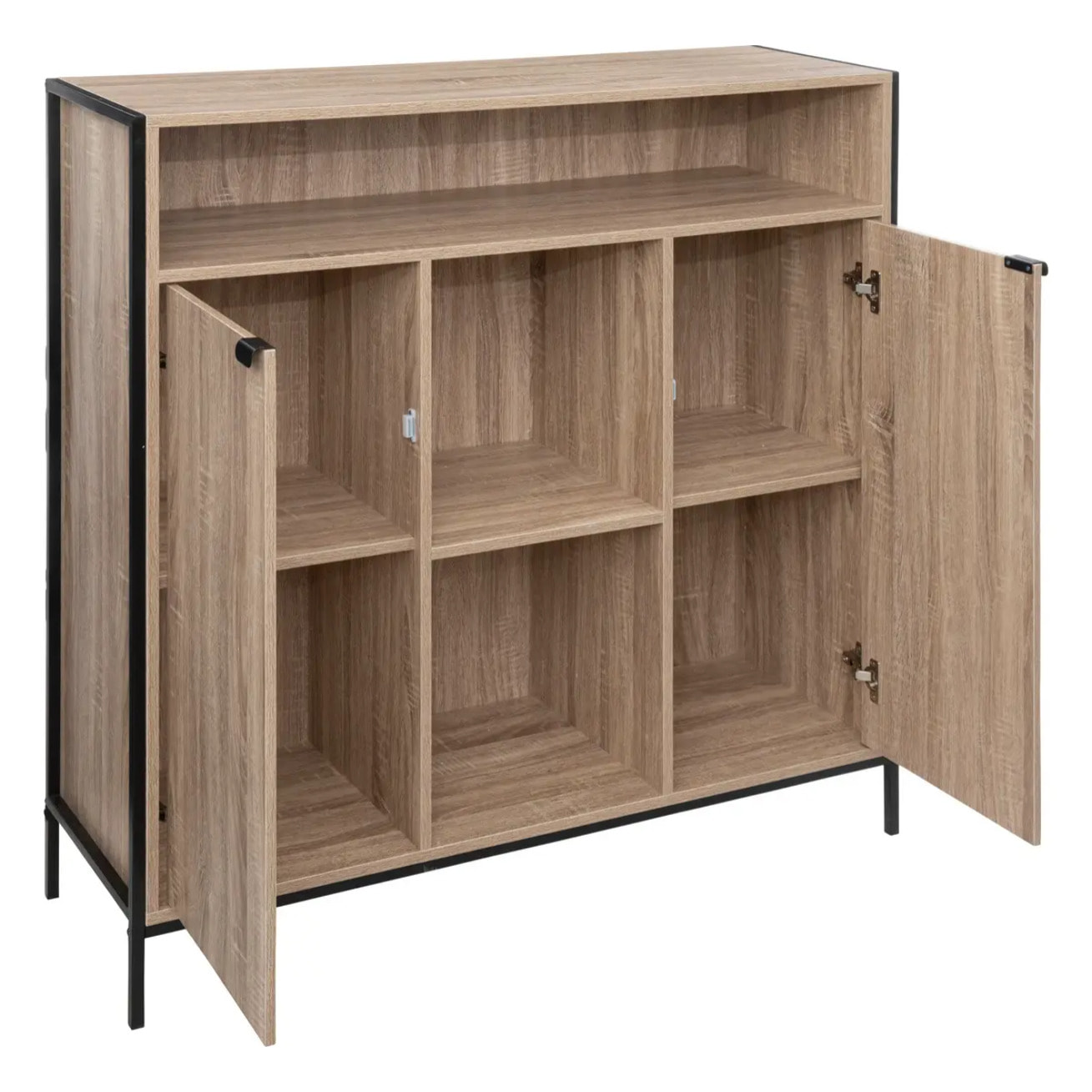 Buffet 2 portes Effet chêne naturel Aliaj