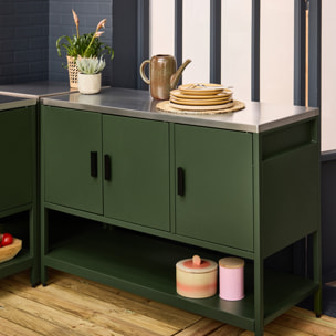 Cuisine d'extérieure 5 modules avec barbecue gaz 3 brûleurs sur pieds, thermomètre NAXOS BARBECUE GAZ + 5 MODULES