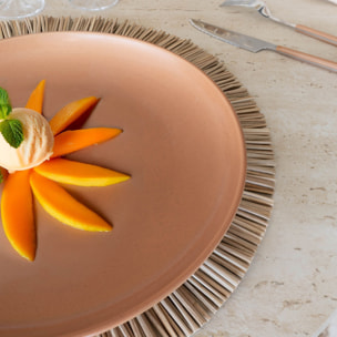 Lot de 6 assiettes plates marron en grès 27cm  ARITA