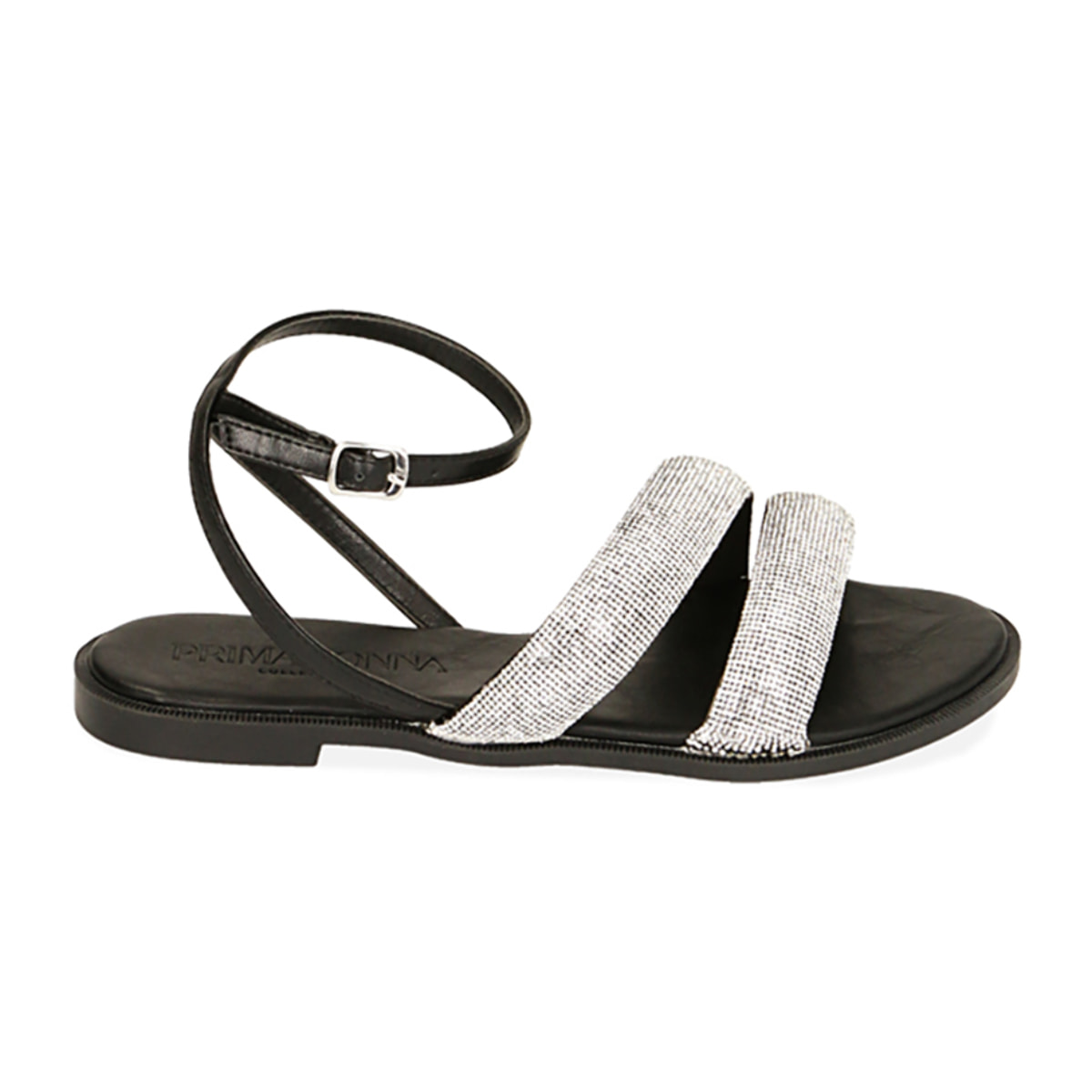 Sandalias negras de pedrería