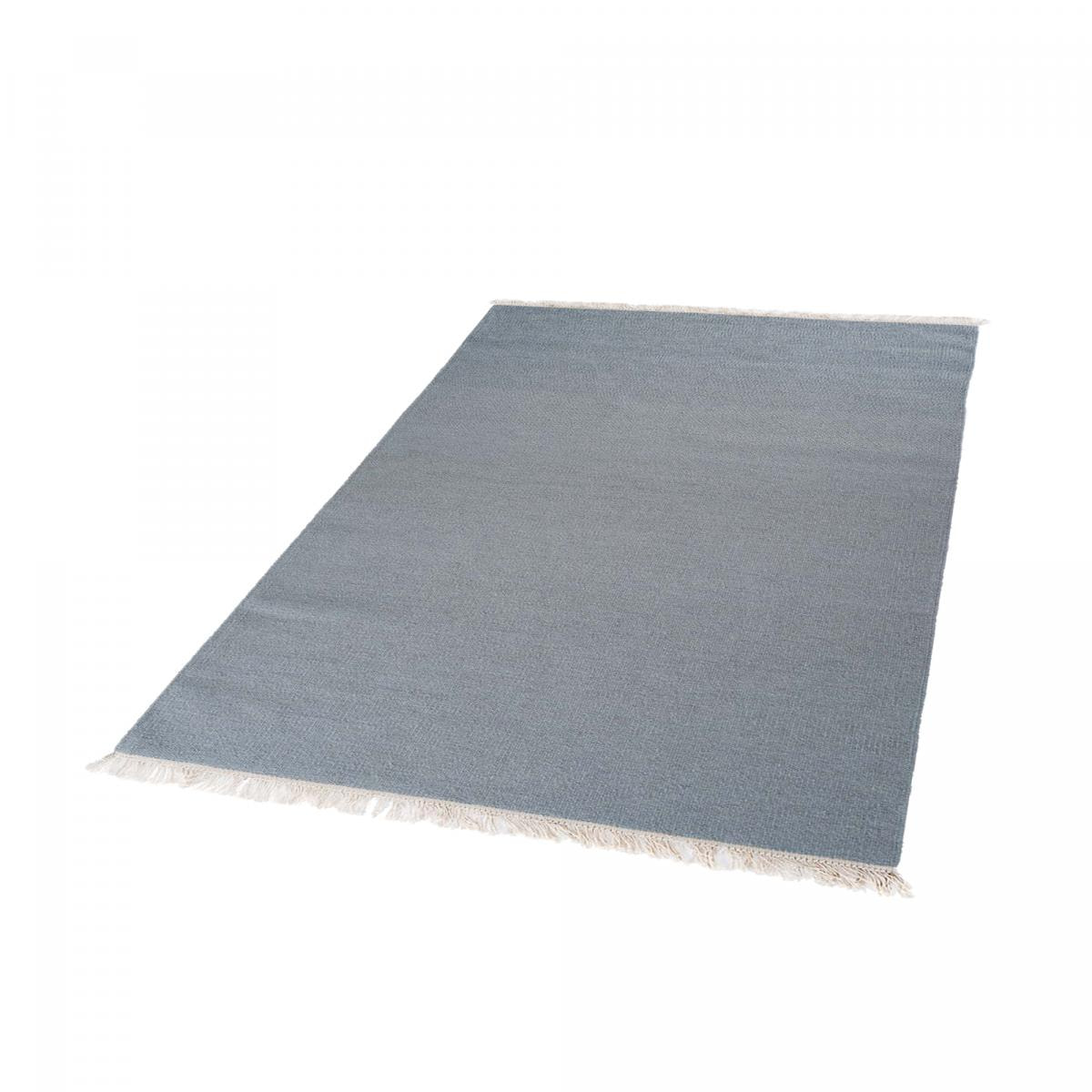 Tapis Kilim tissé à la main en laine uni argent