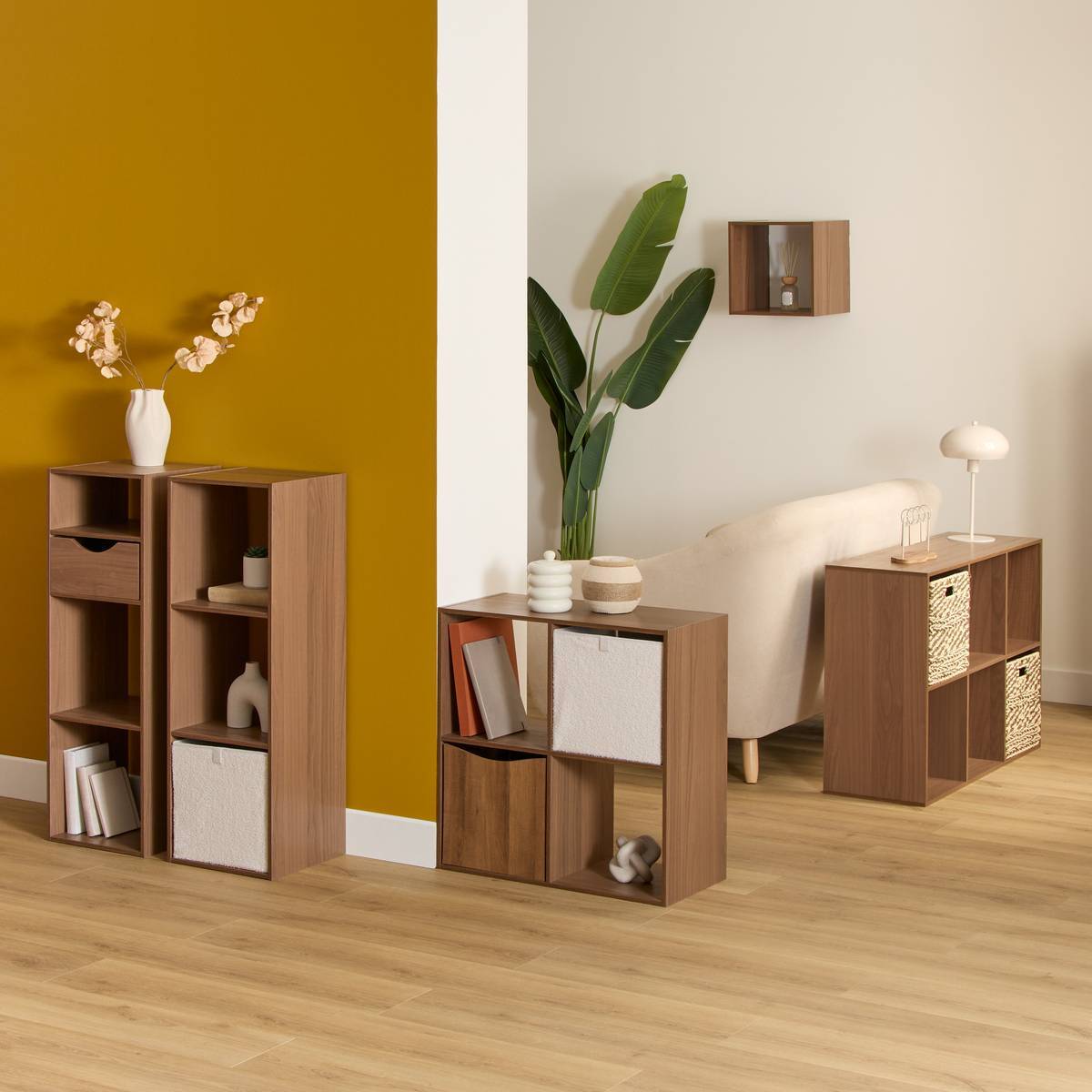 Étagère Mix'N Modul 4 cases rectangulaire marron