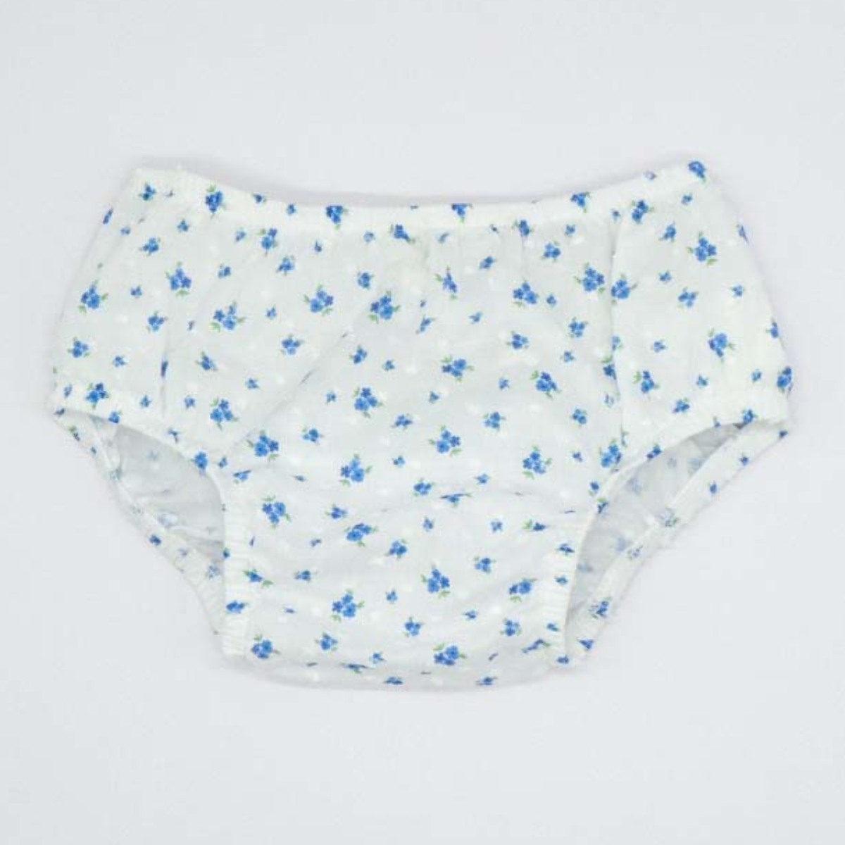 CUBREPAÑAL PLUMETI FLORES AZUL Y BLANCO
