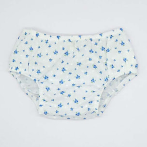 CUBREPAÑAL PLUMETI FLORES AZUL Y BLANCO