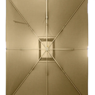 Parasol déporté rectangulaire inclinable Melhia 4x3m argile