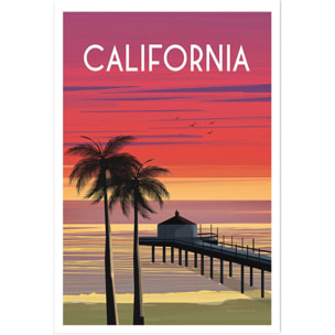 Affiche ville voyage California dream Affiche seule