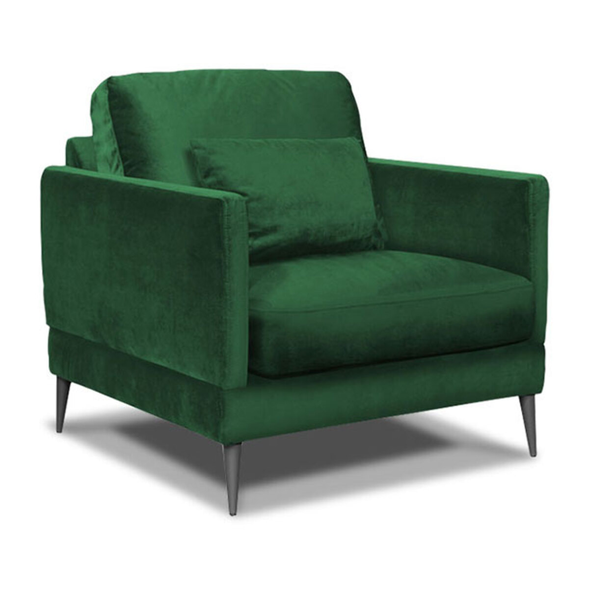 Fauteuil Splendido Velours Vert - 1 Place