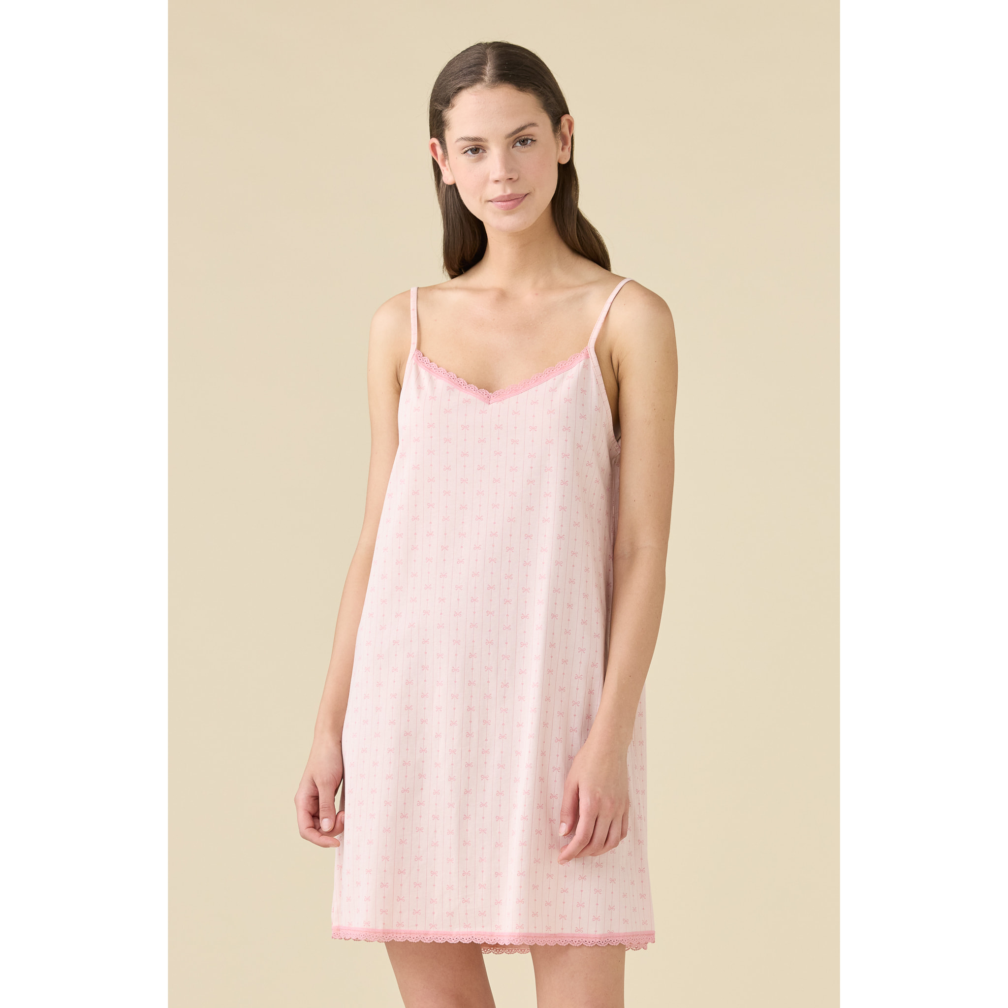 Camicia da notte donna estiva in cotone articolo romantic. Noidinotte