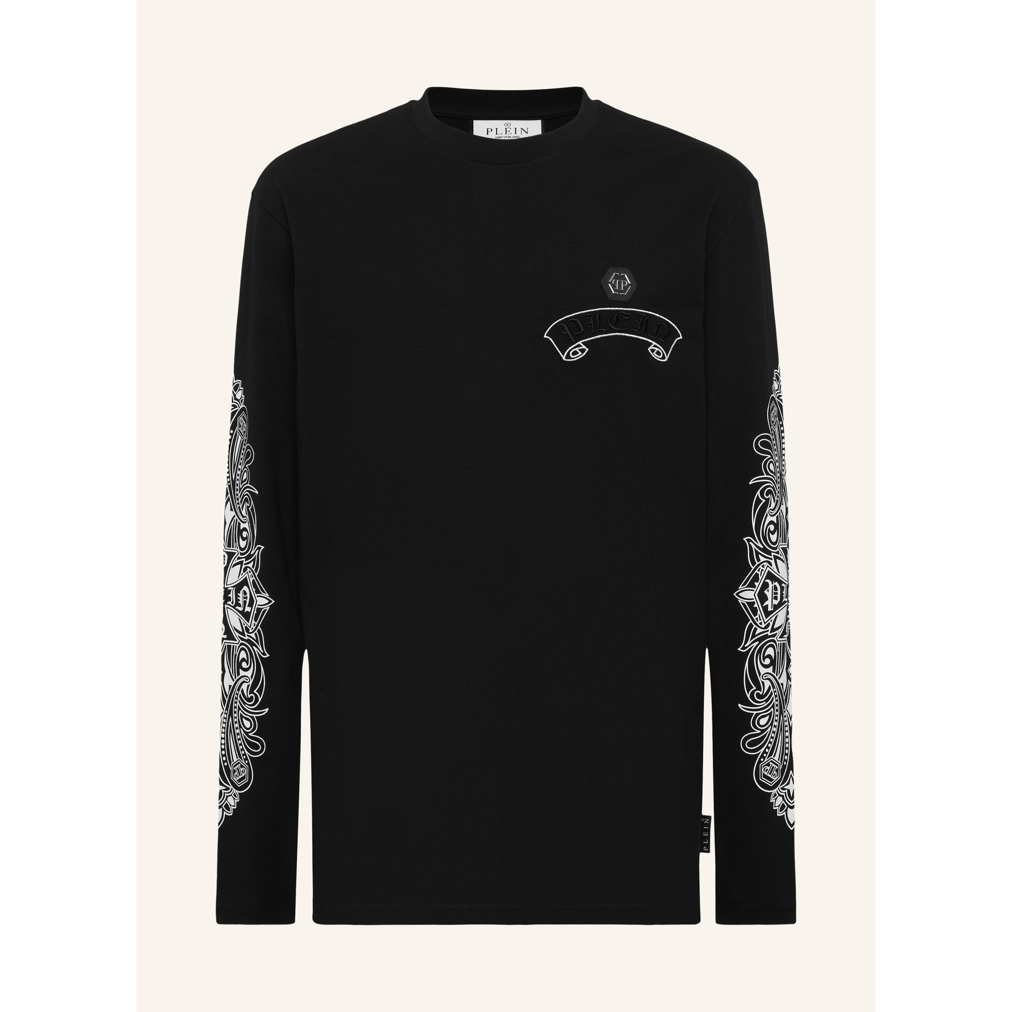 PHILIPP PLEIN T-Shirt Round Neck Ls CHROME