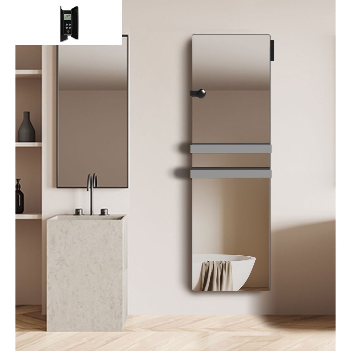 sèche-serviette miroir LCD 1100 w