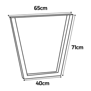 Set di 2 piedi per tavolo - forma trapezoidale - bianco