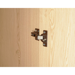 Nagato - armoire - cannage et effet bois - 80 cm - Bois / Noir