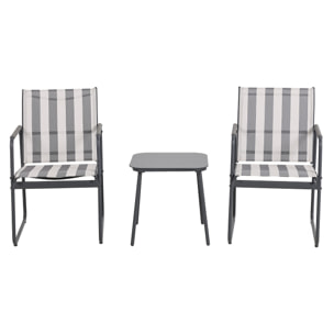 Salon De Jardin Namur 2pcs Gris