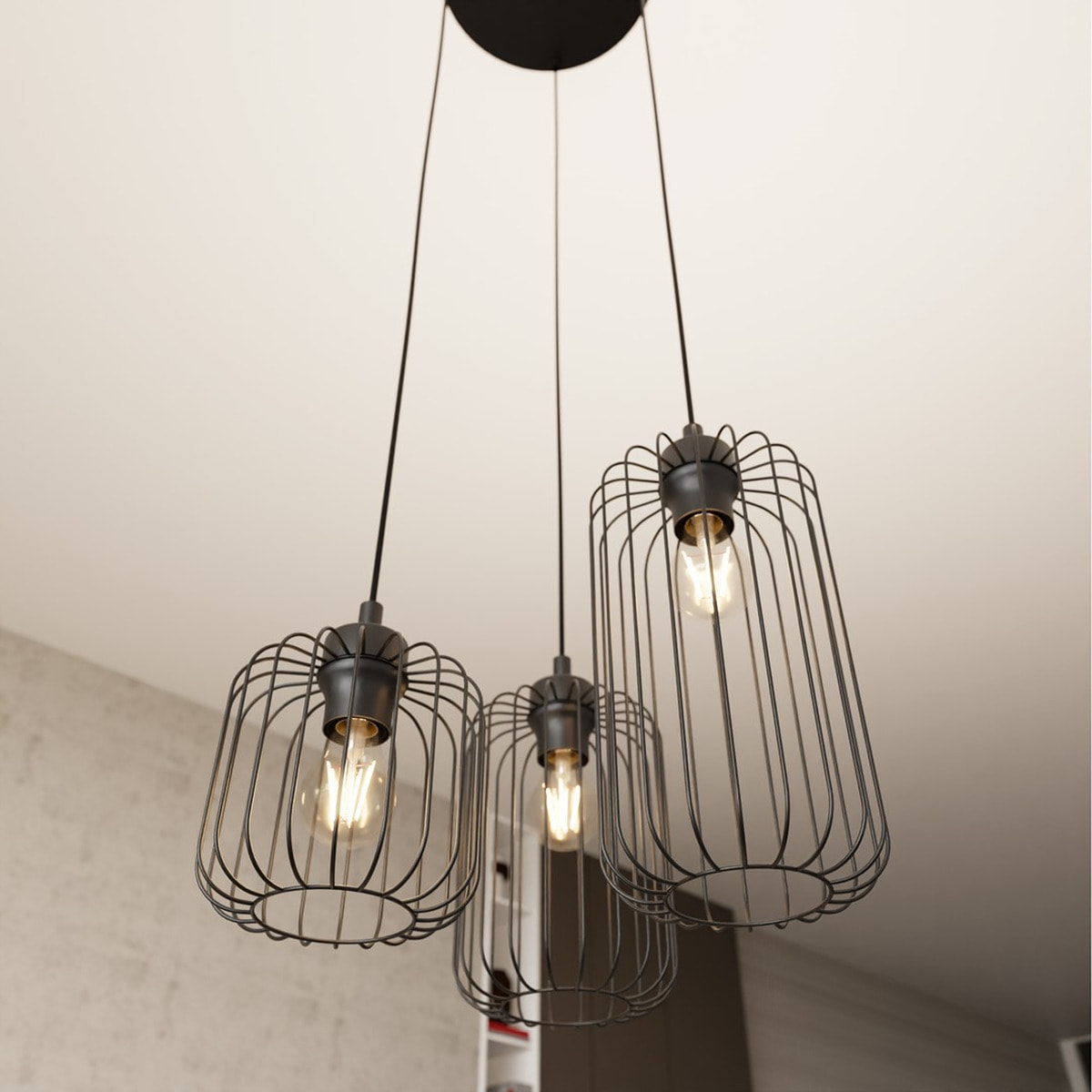 Lampada a sospensione Vander in acciaio nero opaco