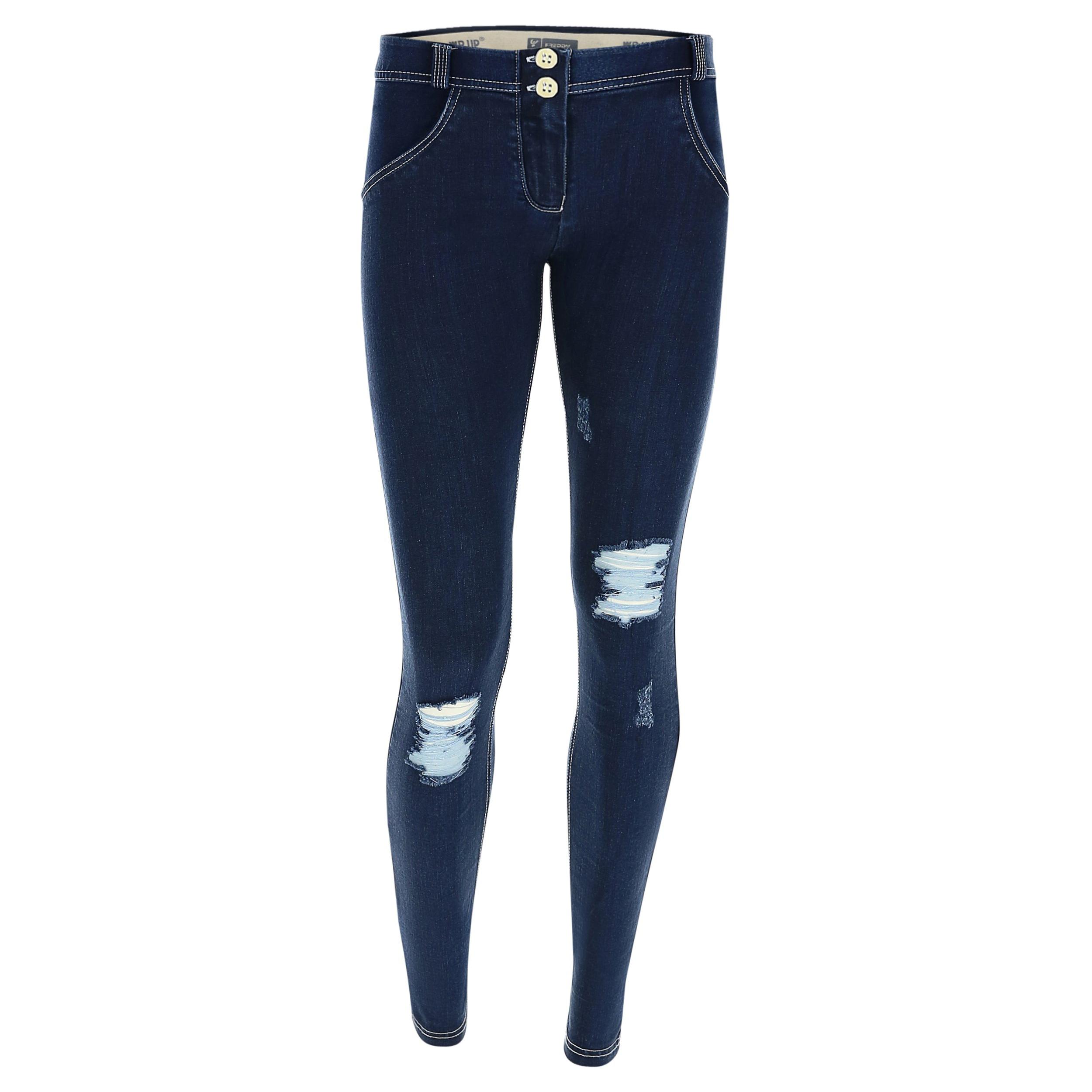 Pantalone WR.UP® skinny vita e lunghezza regular in jersey effetto denim