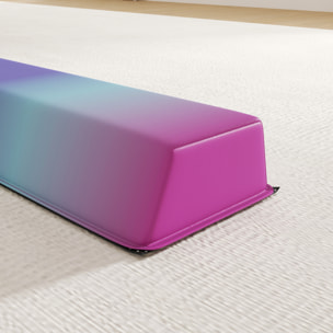 Poutre gymnastique pliable 236 cm - poutre d'équilibre antidérapante - revêtement PVC multicolore