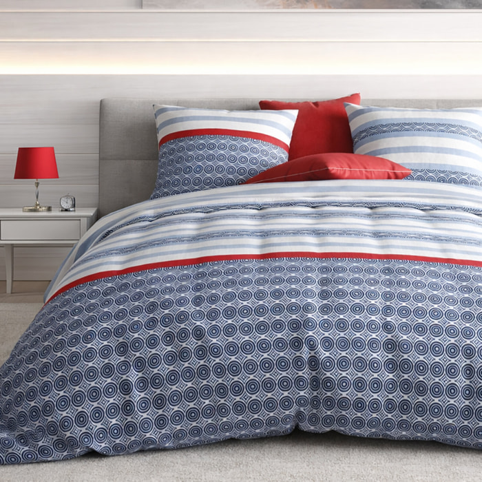 Parure housse de couette 3pcs 100% coton 57fils santorini