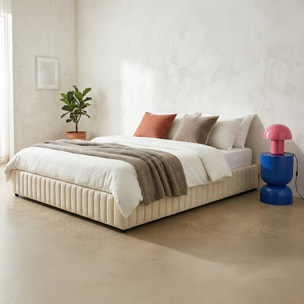 Lit coffre adulte en tissu chenille - BALTO