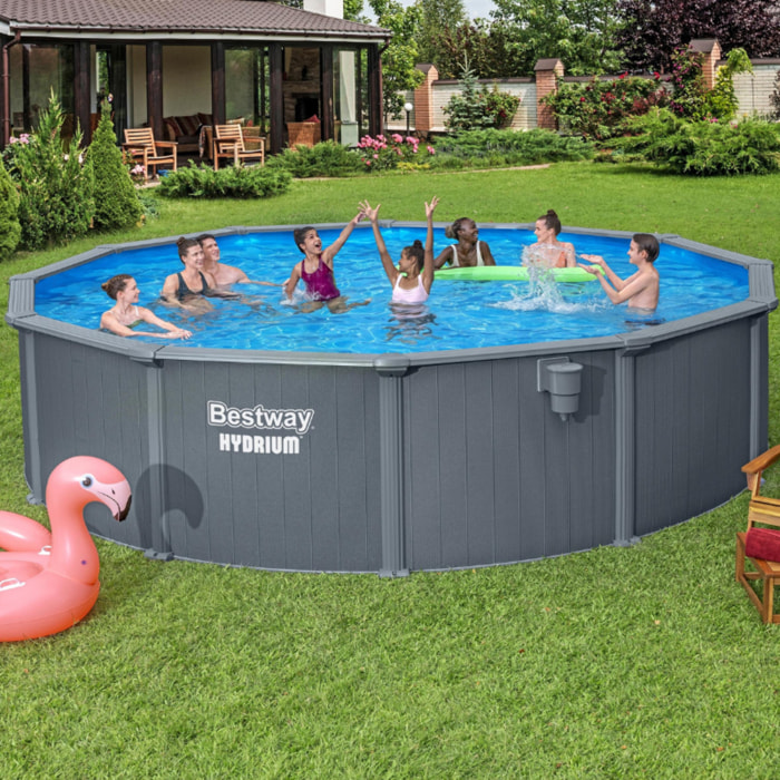 Bestway Piscine acier ronde Bestway Hydrium 549 x 132 cm gris foncé