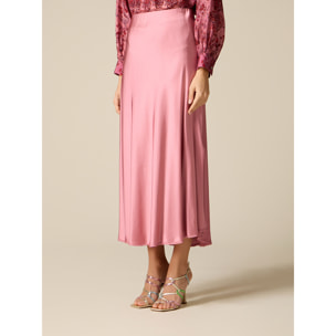 Oltre - Gonna in raso di viscosa - Rosa