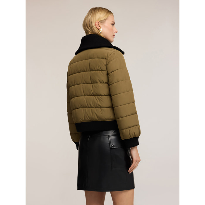 Motivi - Piumino trapuntato con alamari - Verde militare