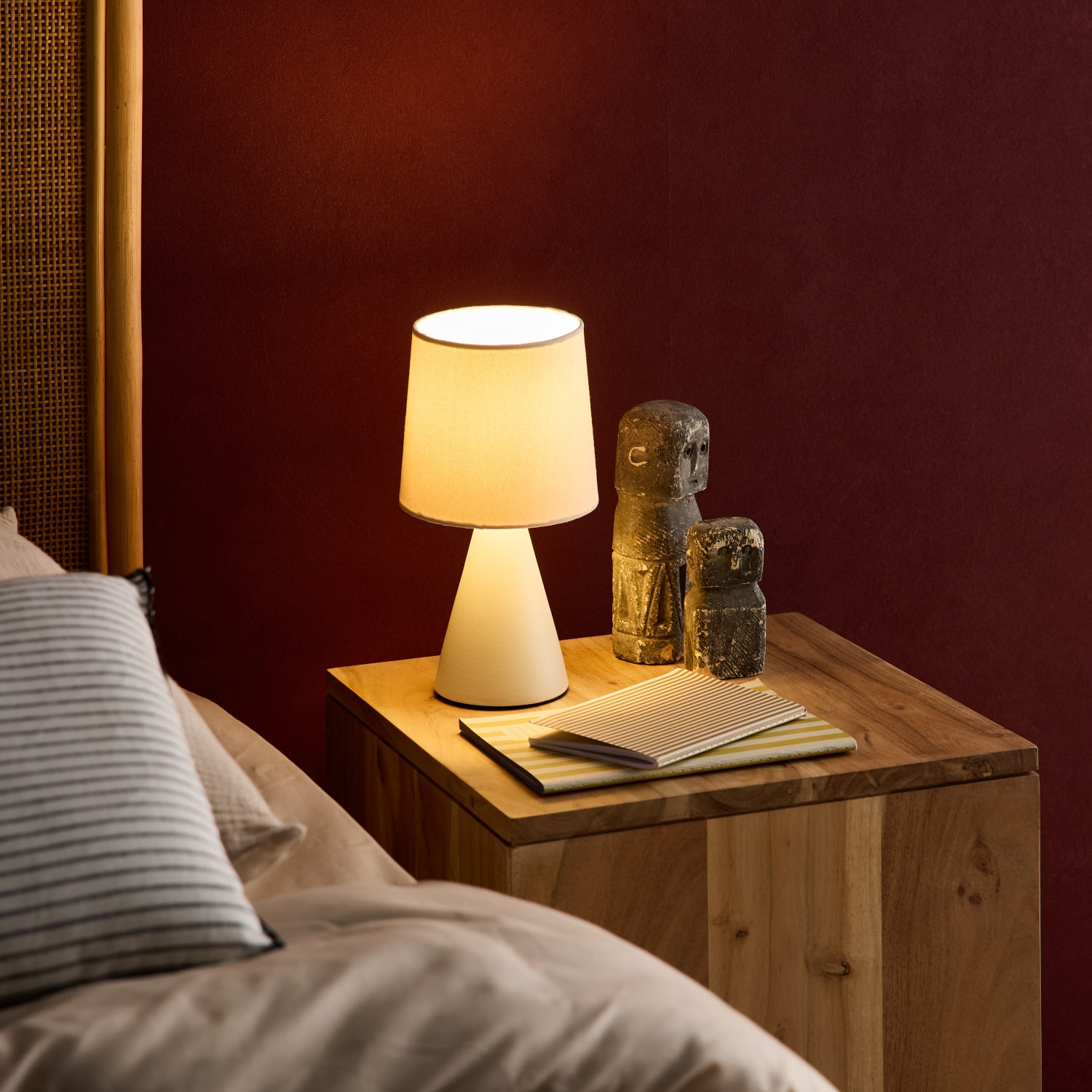 Lampe à poser céramique Alban beige Ø 13cm