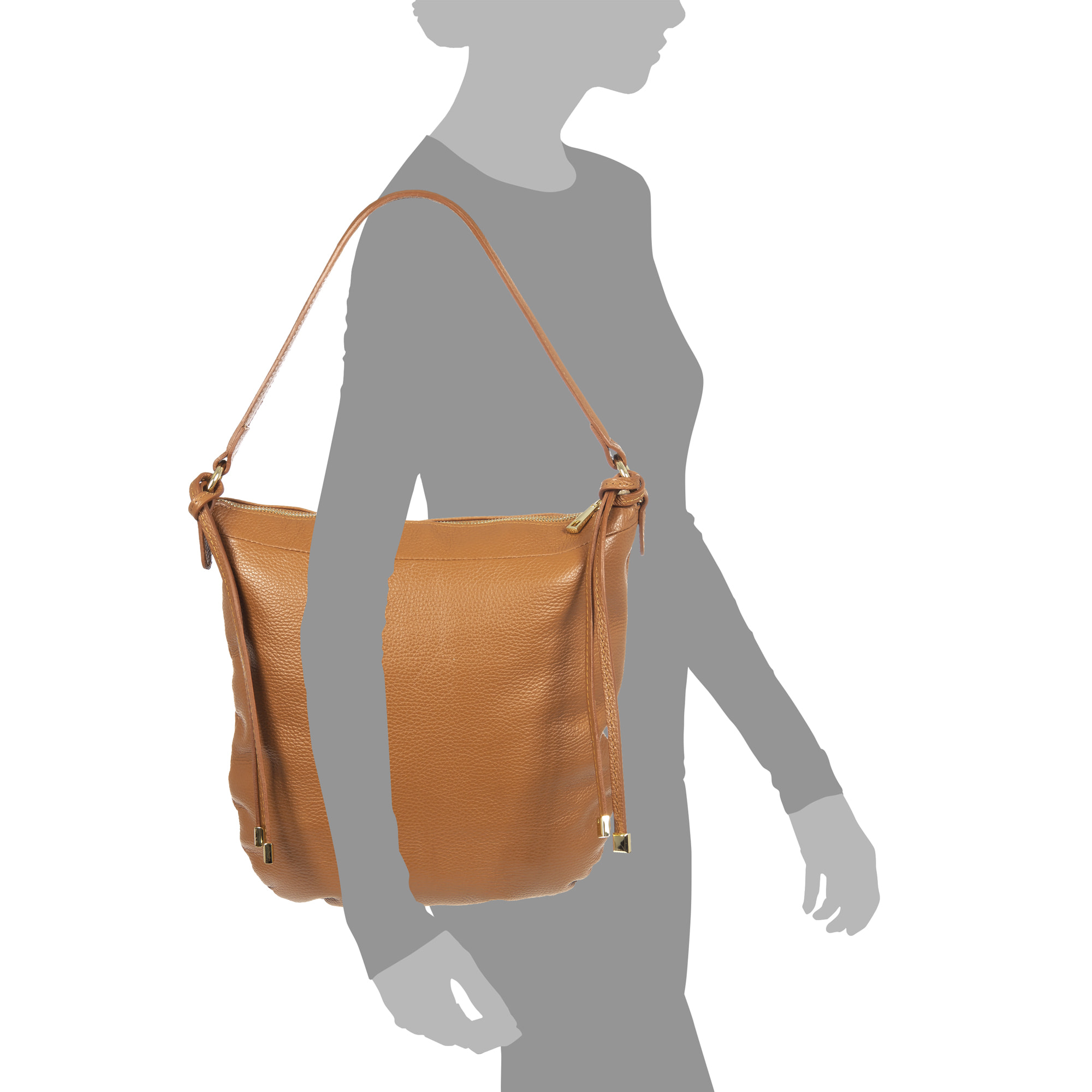 Acquacanina Bolso de hombro Mujer.Piel auténtica Dollaro