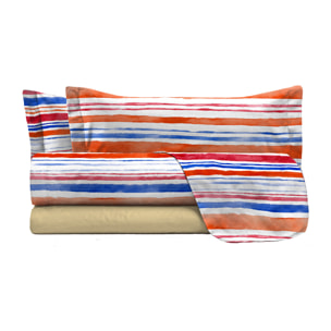 COMPLETO LETTO FANTASY, 100% Microfibra - STRISCE